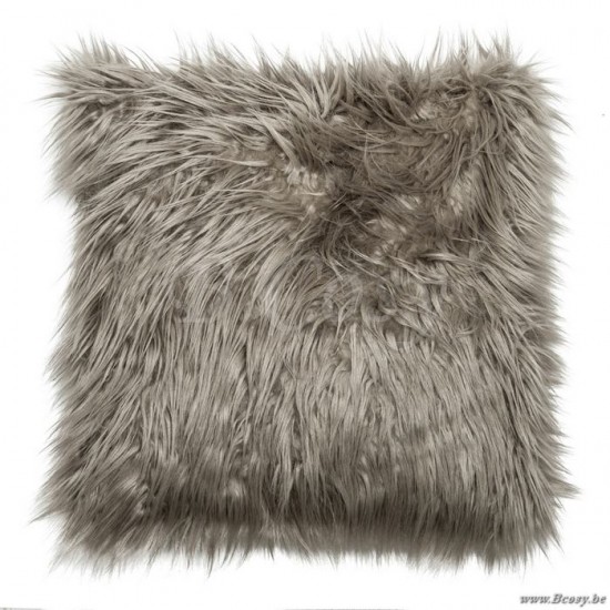 Jline Cojin Piel Artificial Pelo Largo Topo 45X45Cm