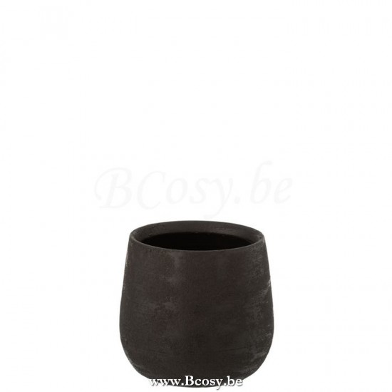 J Line Jline Portavasi Irregolare Rugoso Ceramica Nero Medium Maceta Irregular Crudo Ceramica Negro Medium