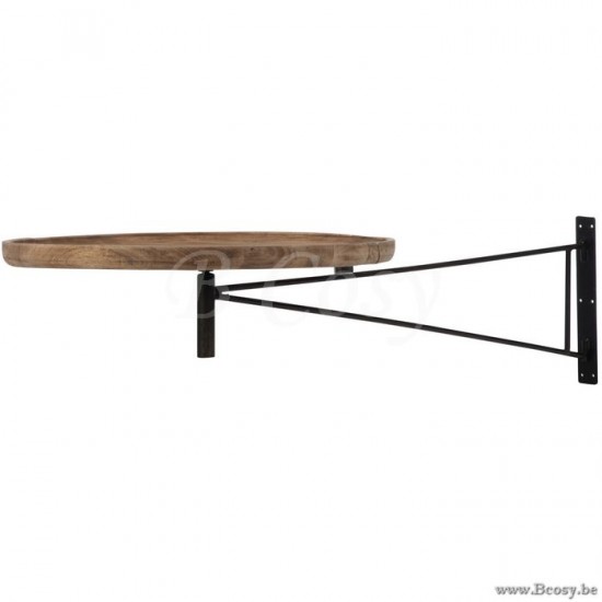 J Line Jline Table Wall Turning Round Wood Metal Natural sidetables