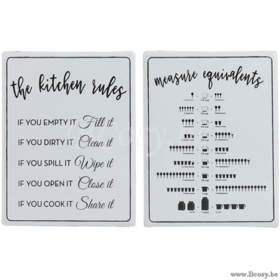 J Line Jline Placard Kitchen English Metal White Black Assortment Of 2 hanging wall placards