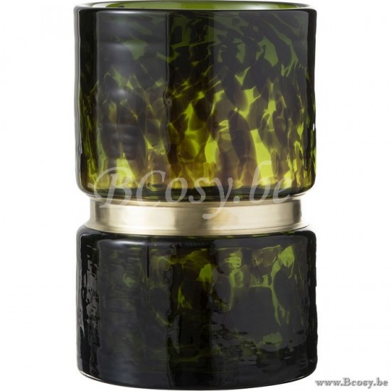 J Line Jline Vase Punkt Glas Grün Schwarz Gold Small vases