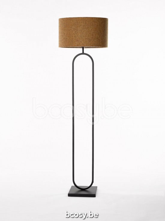Marckdael vloerlamp Rico Marckdael RICO-FLOORLAMP-BLACK-ELIPS45-CHRONO-CINNAMON Contemporal zwart vloerlamp H 137cm VVD VDV Verlichting van .