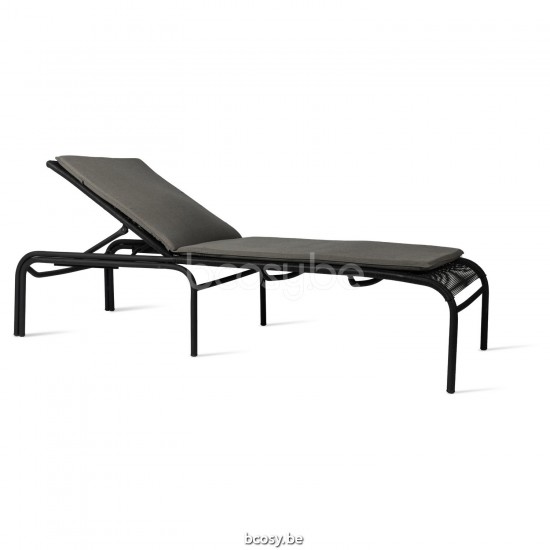 Vincent Sheppard Loop Sonnenliege Rahmen aus Fossil Grau Aluminium Fossil Grau Seil Polypropylen.