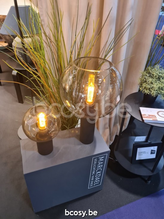 Marckdael tafellamp Vancouver Marckdael 1308-L1-P-GL-NE-GLOBE-TOPAZ-KL Contemporal zwart tafellamp H 10cm VVD VDV Verlichting van Dijck Dyck.