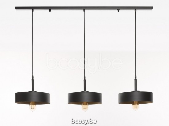 Marckdael pendel Oslo Marckdael 0960-120-T3-D300-BG Contemporal zwart-goud 120x4cm profiel pendel H max 115cm VVD VDV Verlichting van Dijck .