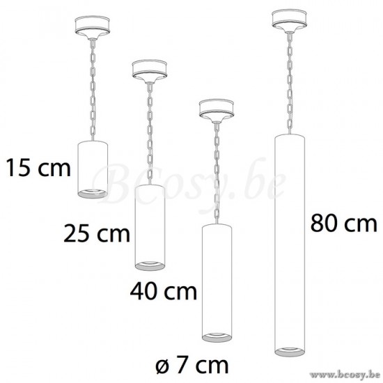 Authentage Tubelum suspension on track 80 cm Bronze TBL001T80.