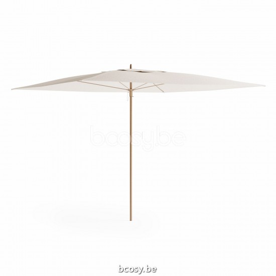 Jardinico TULI 240x240 Parasol Ombrelle Droit À Mât Central Carré 2,4x2,4 Mât Aluminium Structuré Thermolaqué Aspect Bois Teck| Toile-tissu Natural Classic-Acryl solids.