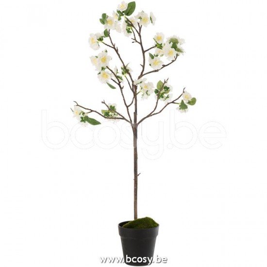 J Line Jline Albero In Fiore Plastica Bianco Marrone Medium Arbol De Flor Plastico Blanco Marron Medium