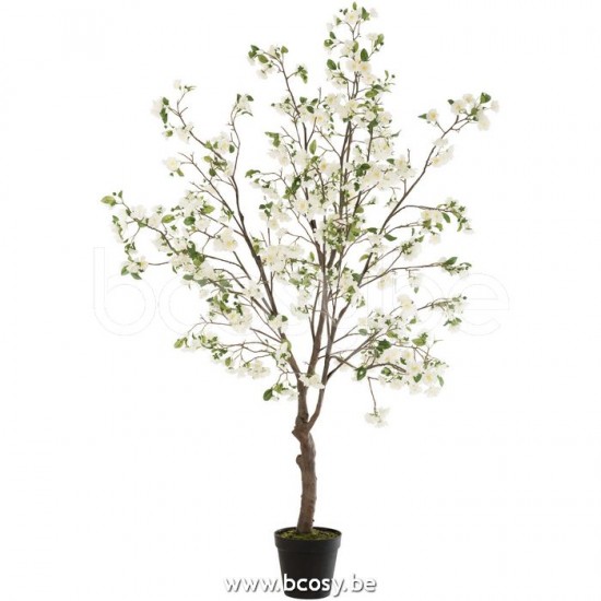 J Line Jline Albero In Fiore Plastica Bianco Marrone Extra Large Arbol De Flor Plastico Blanco Marron Extra Large