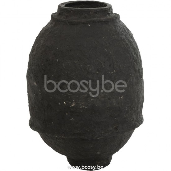 J Line Jline Vase Pappmache Schwarz Medium vases