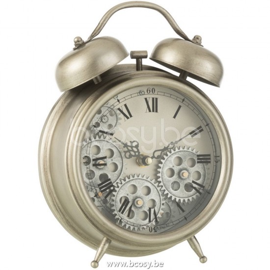 J Line Jline Uhr Römische Ziffern Uhrwerk Metall Silber Small Tischuhren