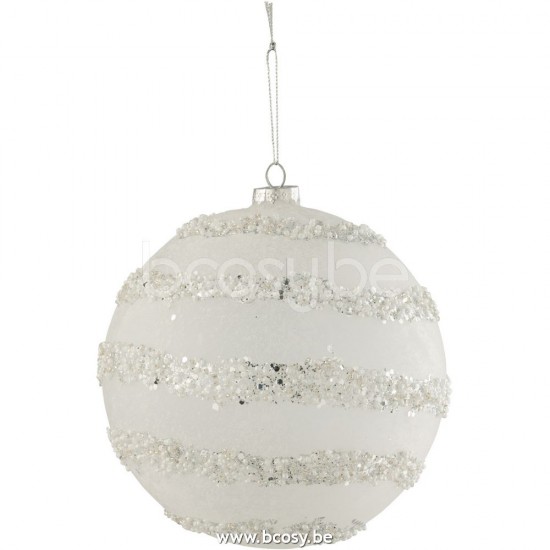 J Line Jline Perle Weiß Silber Glas Matt Weiß Extra Large weihnachtskugeln christbaumkugeln