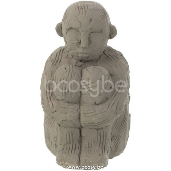 J Line Jline Figur Sitzend Zement Grau Small figoerchen figur mann sitzend