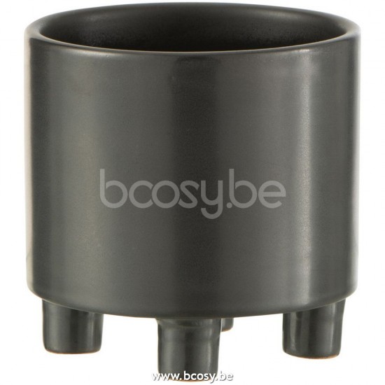 J Line Jline Übertopf Smoke Keramik Grau Schwarz Small blumentopf blumentoepfe blumenhalter