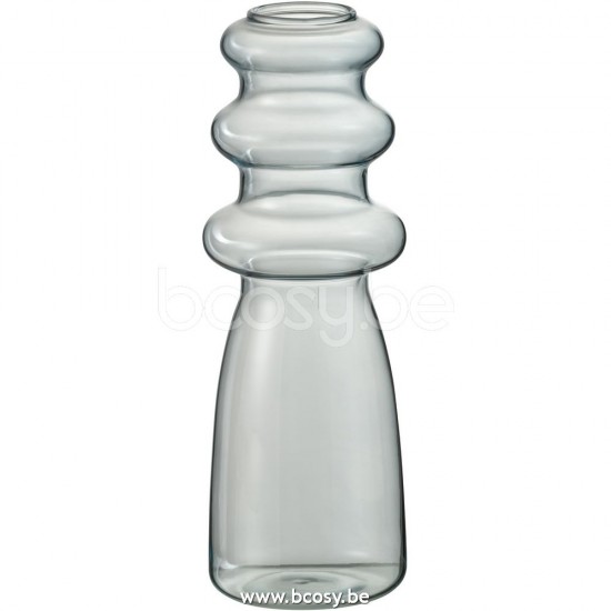 J Line Jline Vaso Luna Vetro Blu Large Jarron Luna Vidrio Azul Large