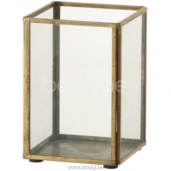 J Line Jline Kerzenhalter Glas Metall Bronze Small lanternen