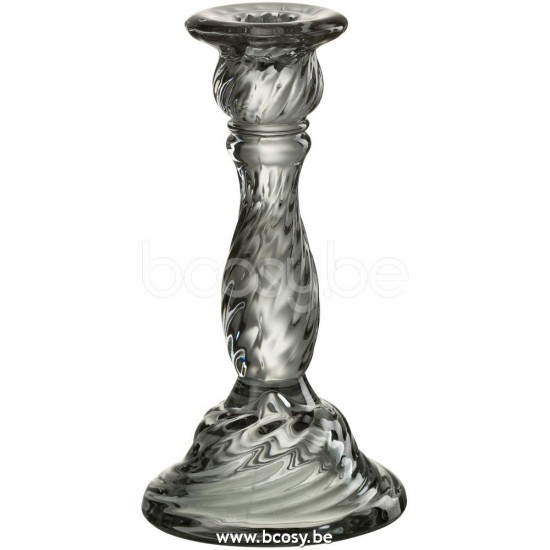 J Line Jline Candeliere Nono Vetro Grigio Medium Candelero Nono Cristal Gris Medium