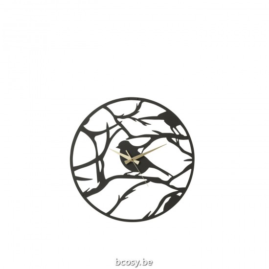 J Line Orologio Uccello Metallo Nero Reloj Pájaro Metal Negro.