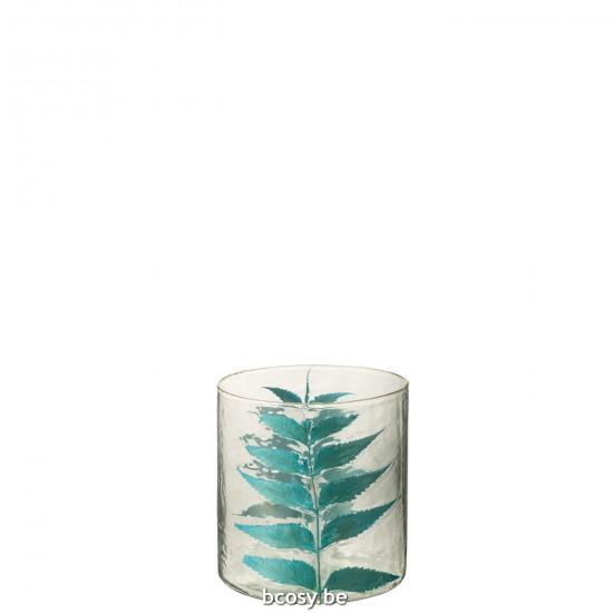 Jline Vase Blau Blatt Glas Small vases.