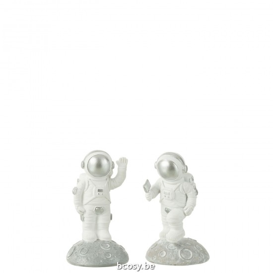 Jline Astronauten Poly Weiß Silber 2 Sortiert.