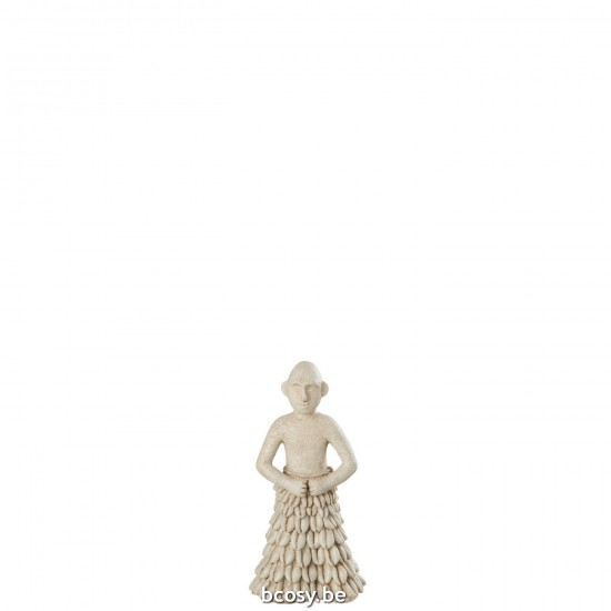 Jline Mann Stehend Ethnisch Stein Resin Beige.
