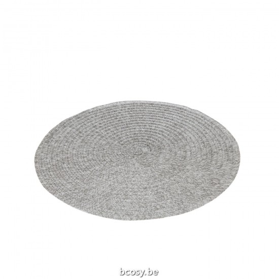 J Line Tovaglietta Rotonda Intrecciata Grigio Placemat Round Braided Grey.