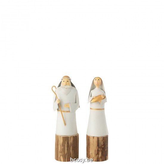 Jline Maria Und Josef Auf Fuß Eisen Holz Weiß Gold 2 Sortiert Weihnachtsstaelle Weihnachtsstall Weihnachtskrippen.