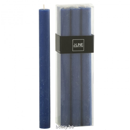 J Line Scatola 6 Candele Blu Scuro 13O Caja De 6 Velas De Mesa Azul Oscuro 13H.