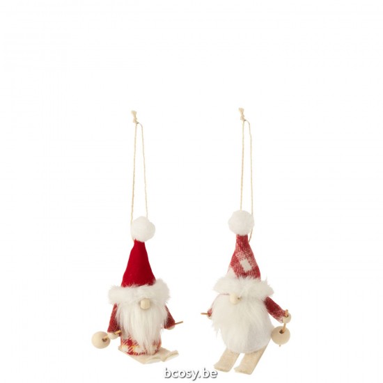 Jline Zwerg Hängend Textil Rot Weiß 2 Sortiert weihnachtskugeln christbaumkugeln.