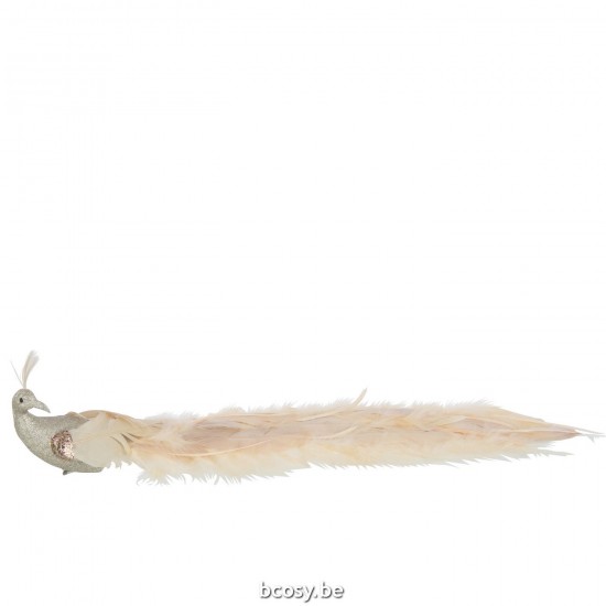 Jline Pfau Clip Glitter Polyschaum Feder Gelb Gold Pfauhahn.