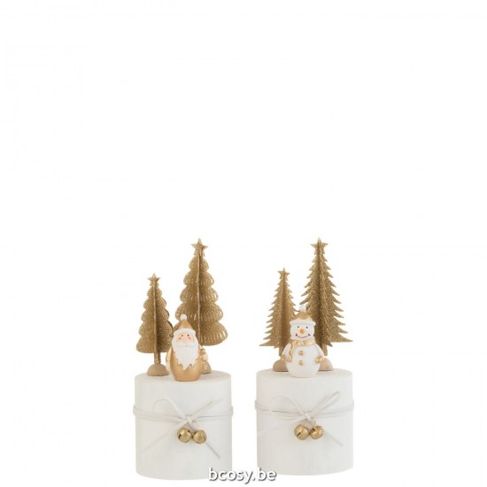 Jline Weihnachtsmann Schneemann Auf Fuß Rund Holz Weiß Gold 2 Sortiert weihnachtsmann weihnachtsmaenner.