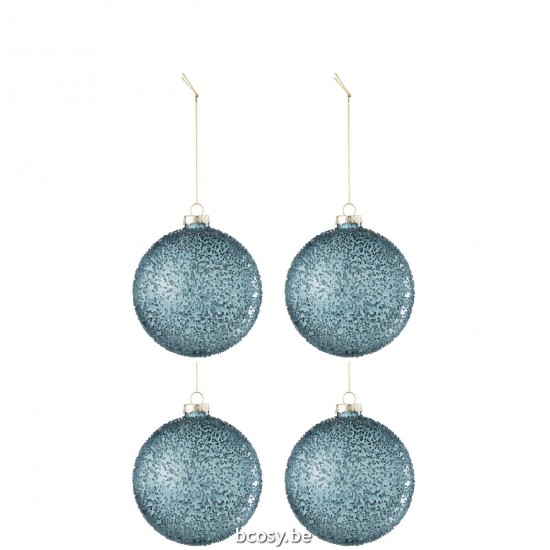 Jline Dose Von 4 Weihnachtskugeln Perlen Glas Blau Small weihnachtskugeln christbaumkugeln.