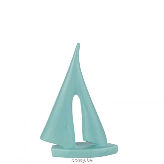 J Line Barca A Vela Porcellana Azzurro Large Velero Porcelana Azul Large.