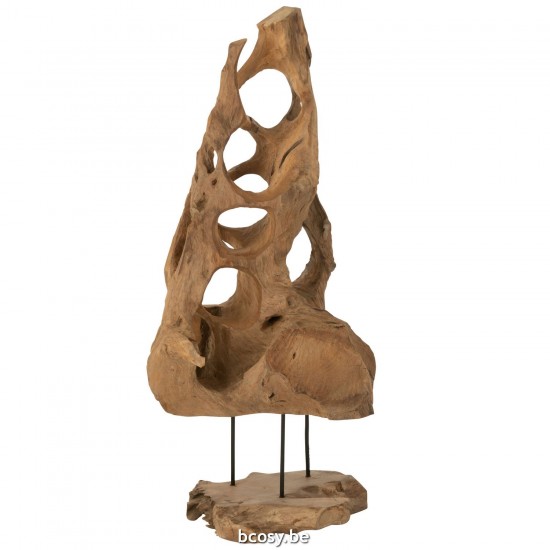 J Line Decorazione Cono Teak Legno Naturale Decoracion Cono Madera Natural.