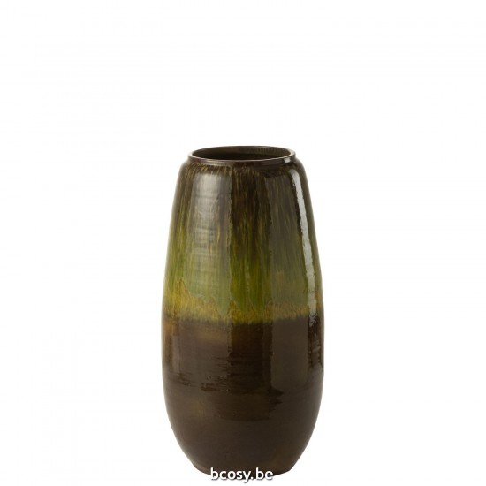 J Line Vaso Oliva Ceramica Verde Small Jarron Oliva Ceramica Verde Small.