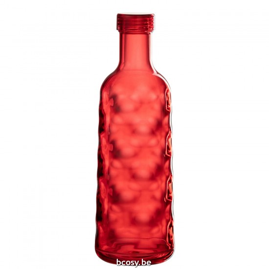J Line Bottiglia Martellata Scatola Regalo Plastica Rosso Botella Martillada En Estuche Plastico Rojo.