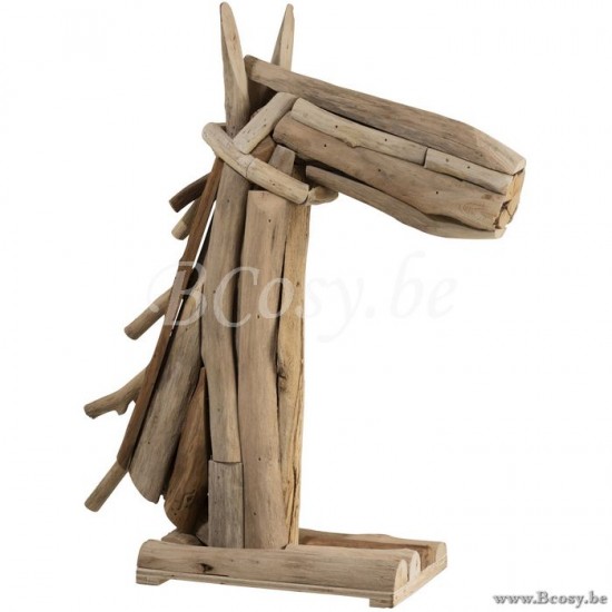 J Line Jline Testa Cavallo Pezzi Legno Naturale Cabeza De Caballo Trozos Madera Natural