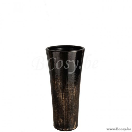 J Line Jline Vase Flecke Keramik Schwarz Gold Medium vases
