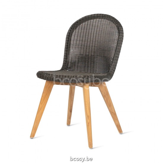 Vincent Sheppard Damien tuinstoelen buitenstoelen Onbehandeld teakhout frame Mocca Wicker Polyethyleen.
