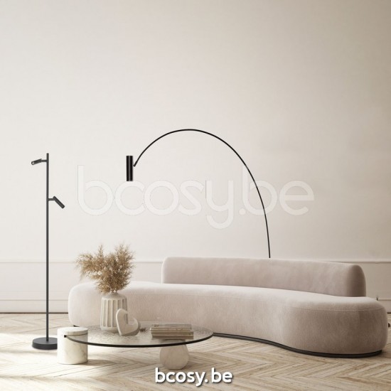 Marckdael vloerlamp Tel-Aviv Marckdael 1408-LG2-LED-NE Contemporal Spots zwart gepoederlakt vloerlamp H 130cm VVD VDV Verlichting van Dijck .