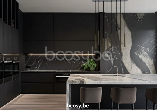 Marckdael pendel Tel-Aviv Marckdael 1408-S8-LED-NE-BRONZO Contemporal Spots Zwart-brons 40x80cm profiel pendel H max 100cm VVD VDV Verlichti.