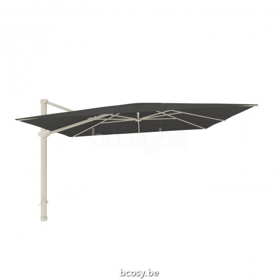 Jardinico LIMA 400x400 Square Sidepost Cantilever Free Pole Mast Floating Parasol 4x4 Pole Mast Post Linen Powder Coated Aluminium| Canopy-fabrics Night Sunbrella.