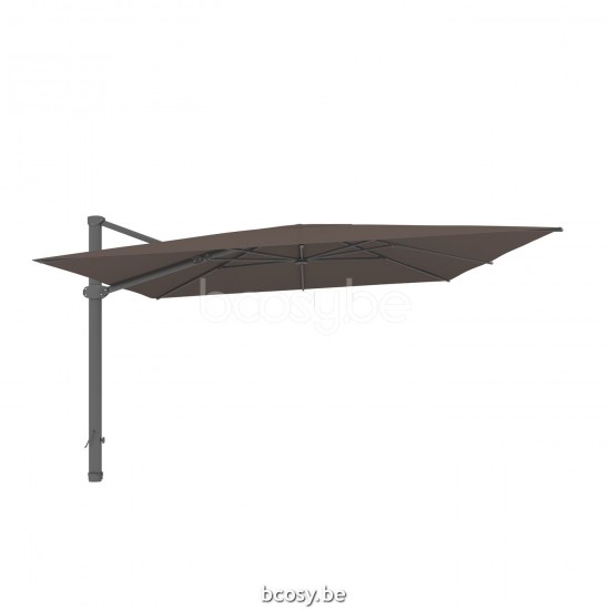 Jardinico LIMA 400x400 Square Sidepost Cantilever Free Pole Mast Floating Parasol 4x4 Pole Mast Post Anthracite Powder Coated Aluminium| Canopy-fabrics Walnut Sunbrella.