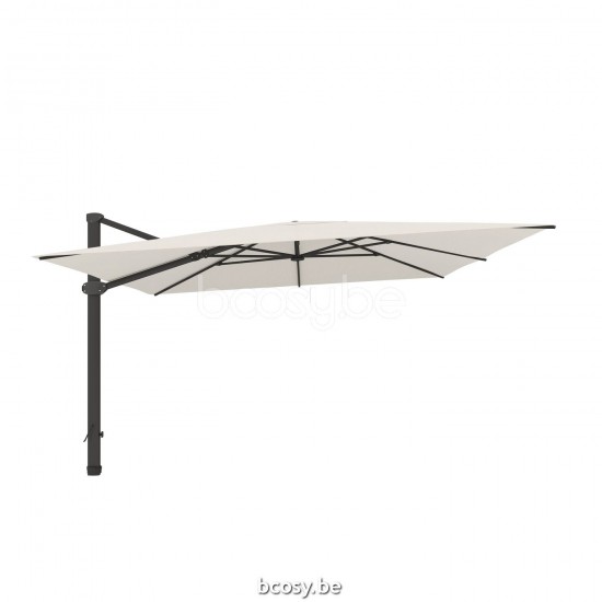 Jardinico LIMA 400x400 Square Sidepost Cantilever Free Pole Mast Floating Parasol 4x4 Pole Mast Post Black Powder Coated Aluminium| Canopy-fabrics Natural Classic-Acryl solids.