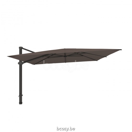 Jardinico LIMA 400x400 Square Sidepost Cantilever Free Pole Mast Floating Parasol 4x4 Pole Mast Post Black Powder Coated Aluminium| Canopy-fabrics Walnut Sunbrella.
