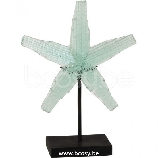 Jline Estrella De Mar De Pie Reciclado Vidrio Transparante Large
