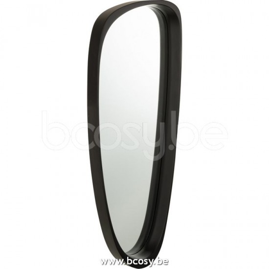 Jline Espejo Giles Mdf Vidrio Negro Largo