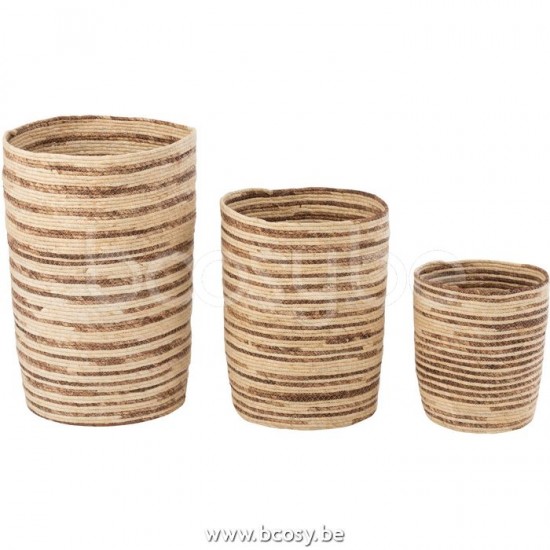 Jline Set De 3 Cestas Maiz Beis Marron