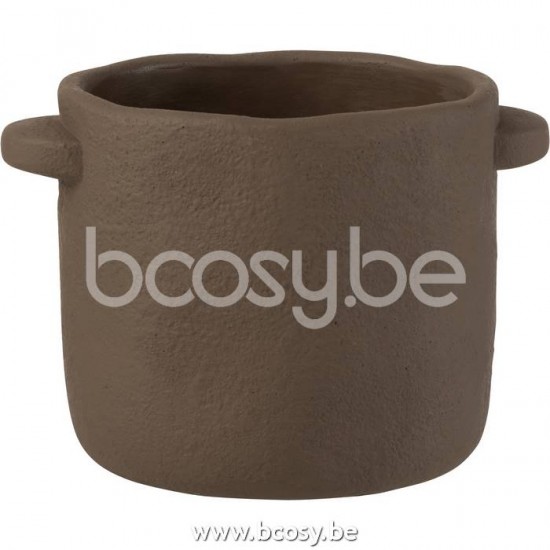 J Line Jline Vaso Gustave Cemento Marrone Scuro Large Maceta Gustave Cemento Marron Oscuro Large