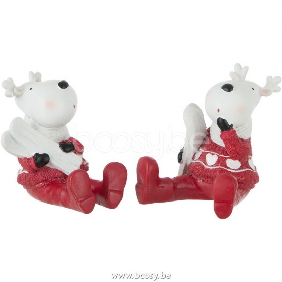 Jline Reno Sentado Poly Blanco Rojo Surtido De 2